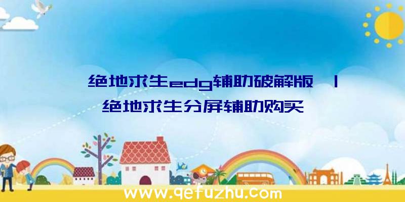 「绝地求生edg辅助破解版」|绝地求生分屏辅助购买